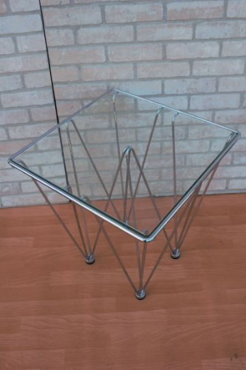 Mid Century Modern Geometric Inverted Pyramidal Side Table