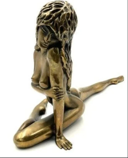 Vintage Tom Bennett "Autumn" Bronze Nude Female Dancer Sculpture