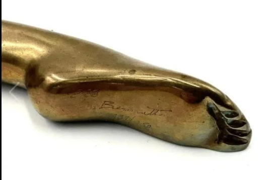 Vintage Tom Bennett "Autumn" Bronze Nude Female Dancer Sculpture