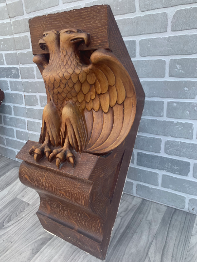Antique Architectural Salvage Eagle Corbels - Pair