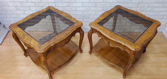 Vintage French Country Console Table and 2 Side Tables by Thomasville Furniture - 3 Piece Set