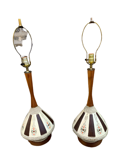 Mid Century Modern Table Lamps - Pair