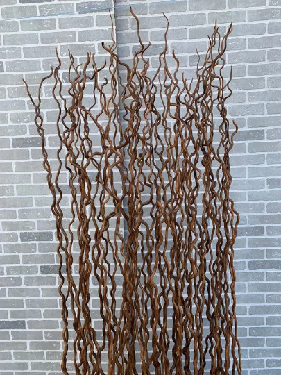 Vintage Rustic Industrial Willow Branches in Planter Box Screen/Room Divider Separator
