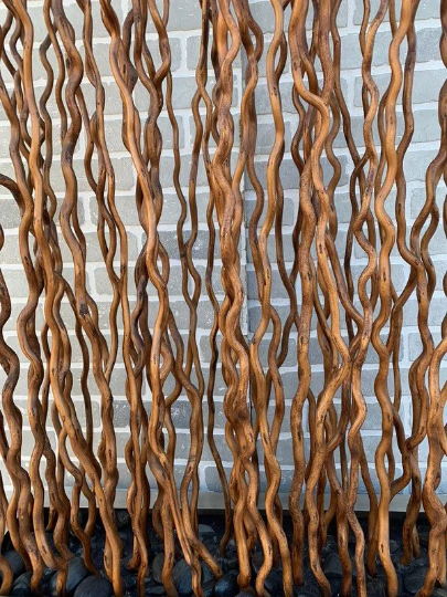 Vintage Rustic Industrial Willow Branches in Planter Box Screen/Room Divider Separator
