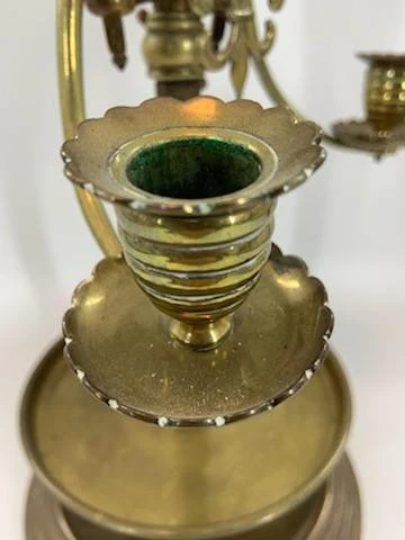 Antique Victorian Gilded Bronze Table Mirror/Candle Holder Sconce Fixture