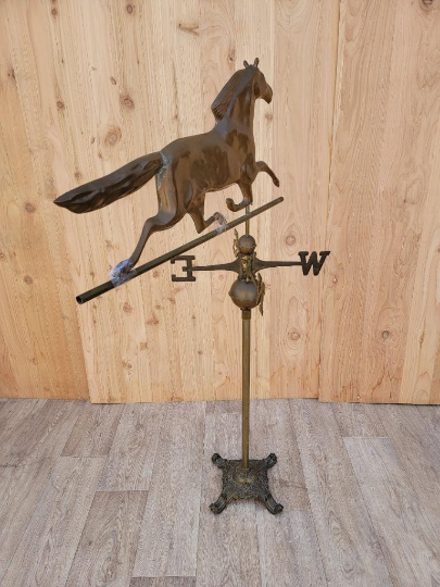 Antique Bronze Horse Weathervane Stand