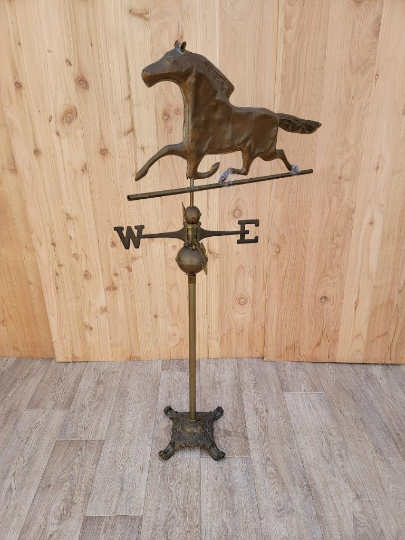 Antique Bronze Horse Weathervane Stand