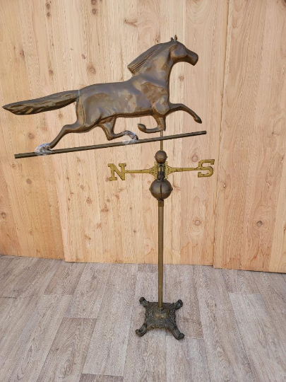Antique Bronze Horse Weathervane Stand