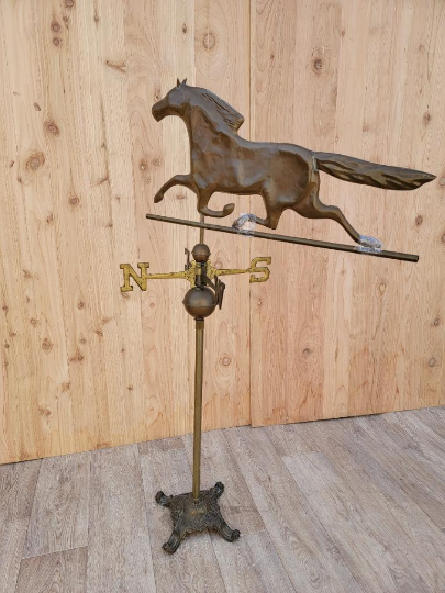 Antique Bronze Horse Weathervane Stand