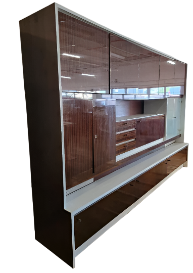 Mid Century Modern German Lacquered Storage and Display Wall Unit