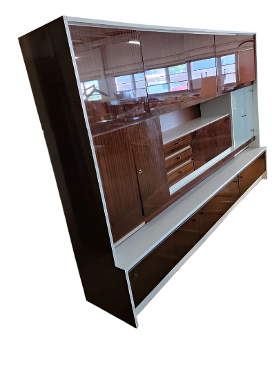 Mid Century Modern German Lacquered Storage and Display Wall Unit