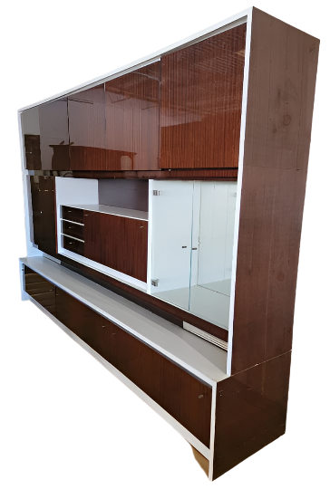Mid Century Modern German Lacquered Storage and Display Wall Unit