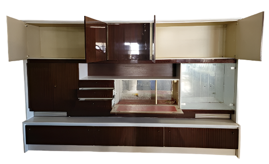 Mid Century Modern German Lacquered Storage and Display Wall Unit