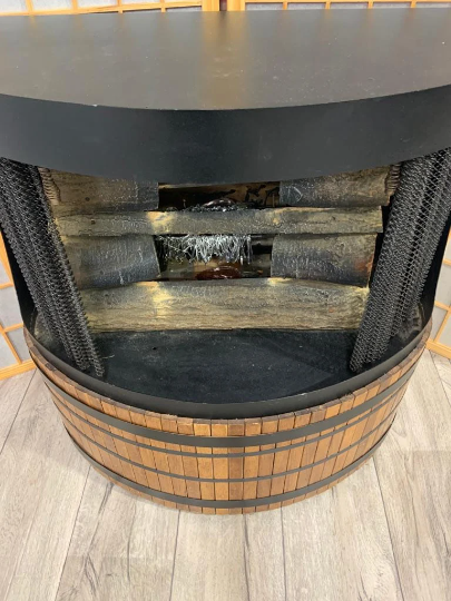 Vintage Modern Black Wooden Free Standing Indoor Fireplace