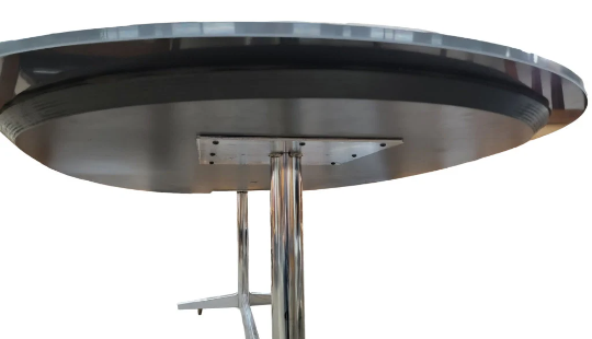 Mid Century Modern Eames Black Glass and Chrome Table