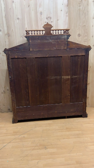 Antique Victorian Eastlake Walnut Bookcase Display Case