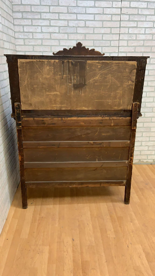 Antique Empire Antique Quarter Sawn Oak Buffet Cabinet with Mirror