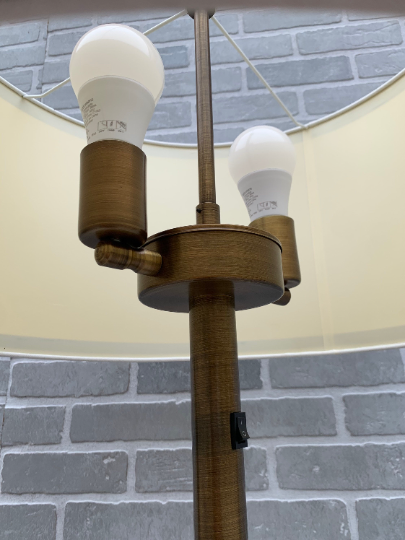 Modern Brass Textured Tower Floor Lamp with Shade