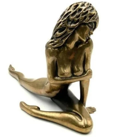 Vintage Tom Bennett "Autumn" Bronze Nude Female Dancer Sculpture