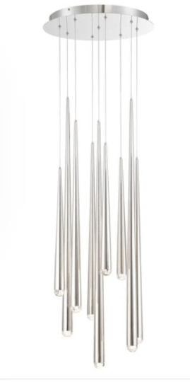 Restoration Hardware Aquitaine Nickel 12 Crystal Tip Pendant Chandelier