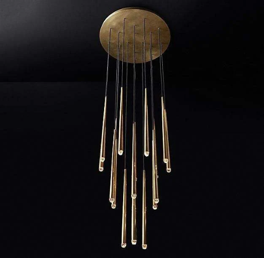 Restoration Hardware Aquitaine Nickel 12 Crystal Tip Pendant Chandelier