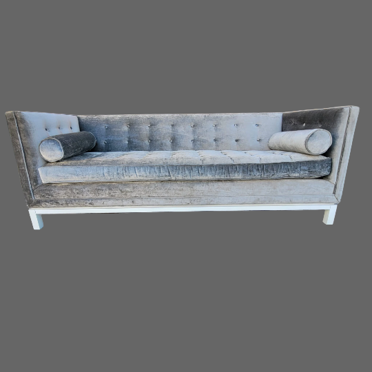 Lampert Charcoal Tufted Velvet Sofa by Jonathan Adler