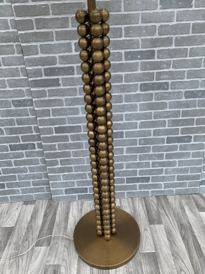 Modern Brass Textured Tower Floor Lamp with Shade