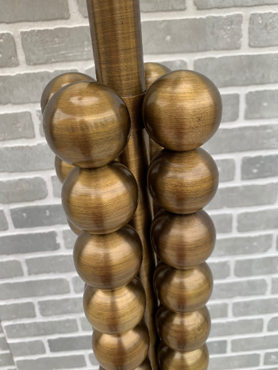 Modern Brass Textured Tower Floor Lamp with Shade