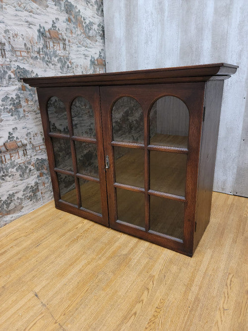 Antique Thai British Colonial Teak and Glass Display Cabinet/Bookcase