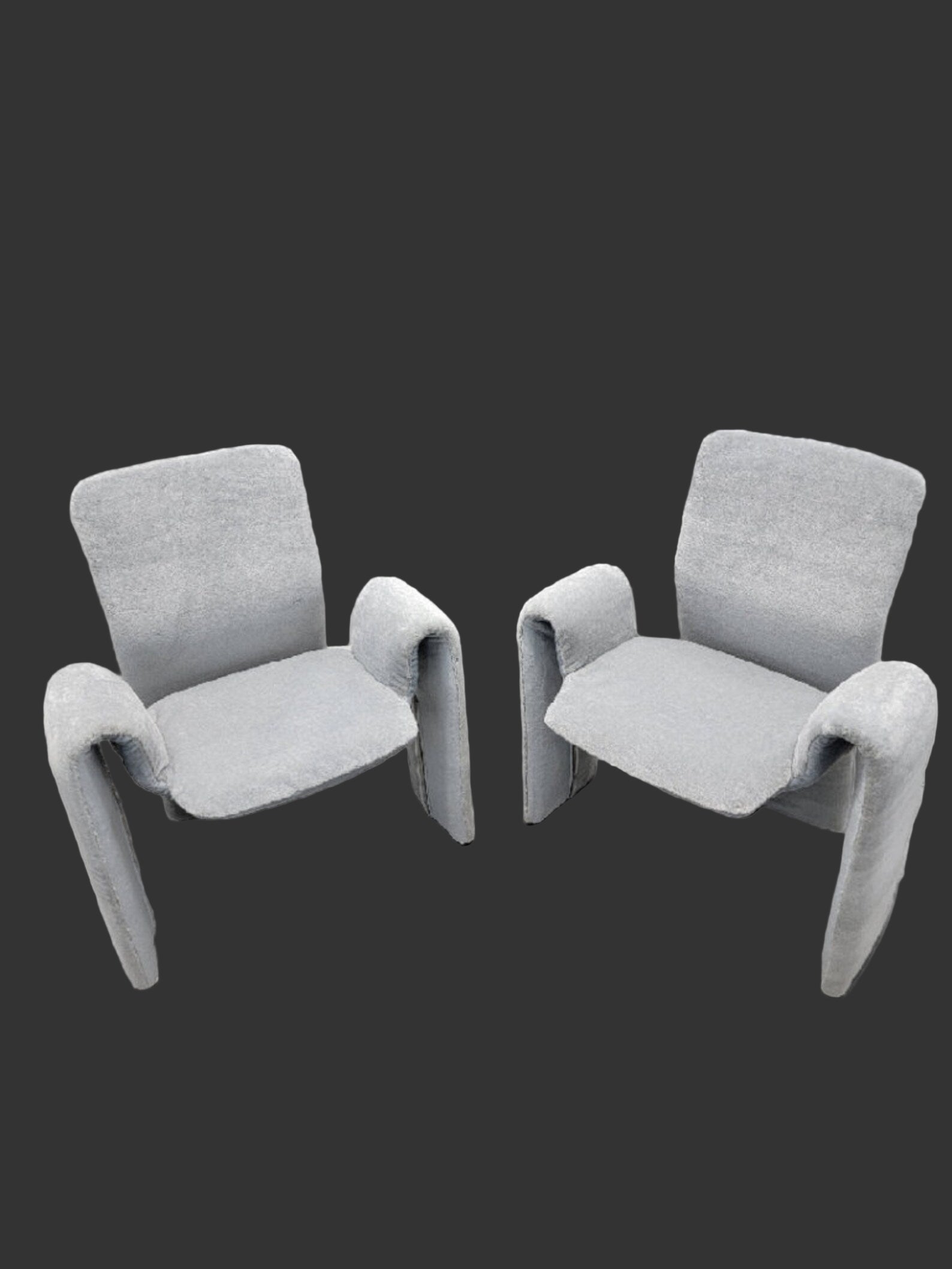 Postmodern Steve Leonard for Brayton International Chairs Newly Reupholstered in Baby Blue Mohair - Set of 4