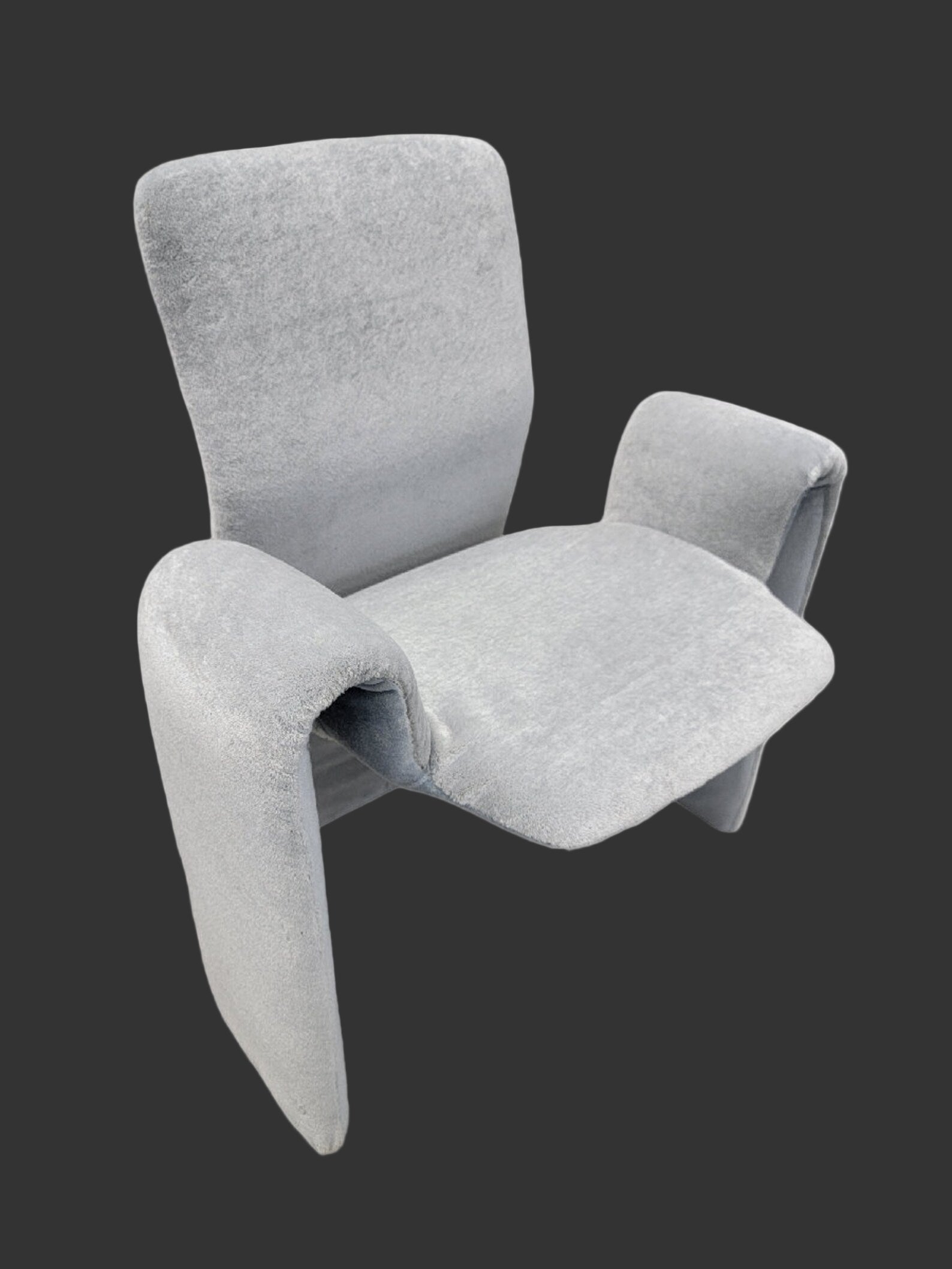 Postmodern Steve Leonard for Brayton International Chairs Newly Reupholstered in Baby Blue Mohair - Set of 4