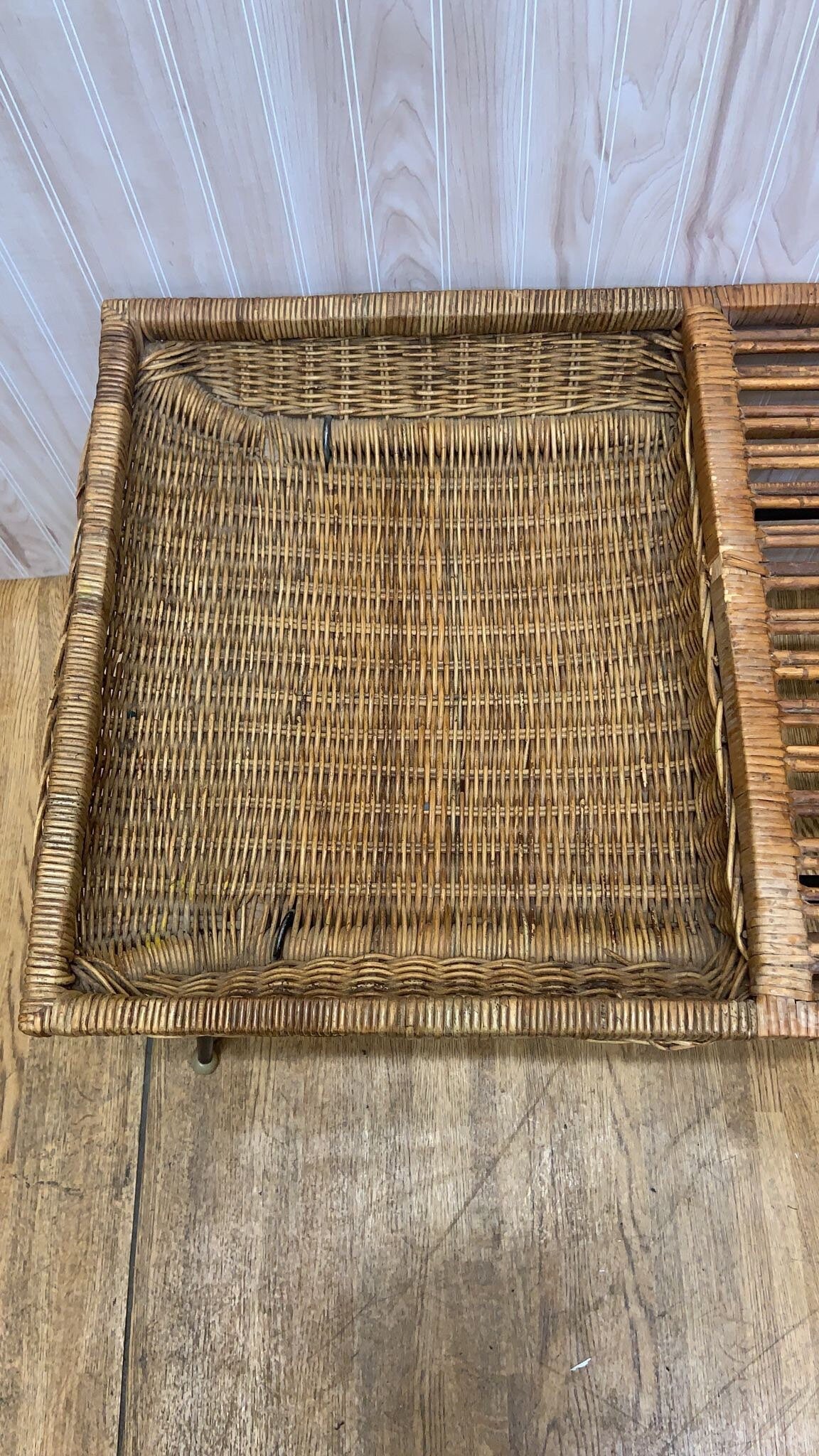 Vintage Modern Wicker Basket Cocktail Coffee Table by Troy Sunshade Co.