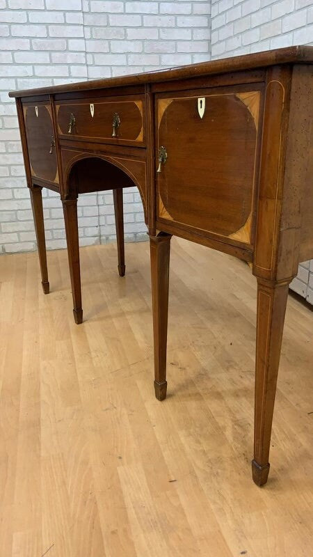 Antique Georgian Mahogany Inlaid Spade Foot Sideboard