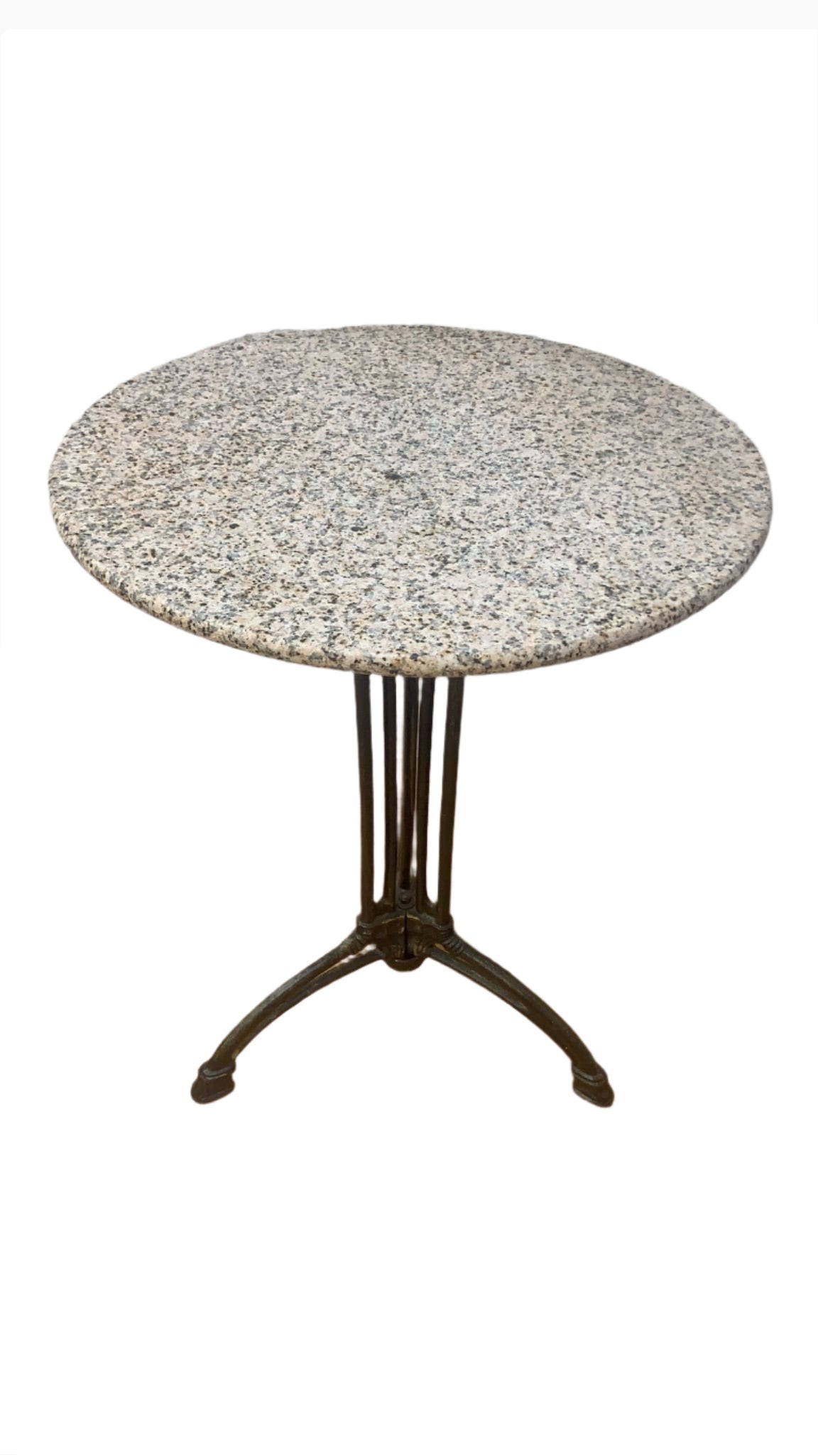 Antique French Stone Top Cast Iron Bistro Table