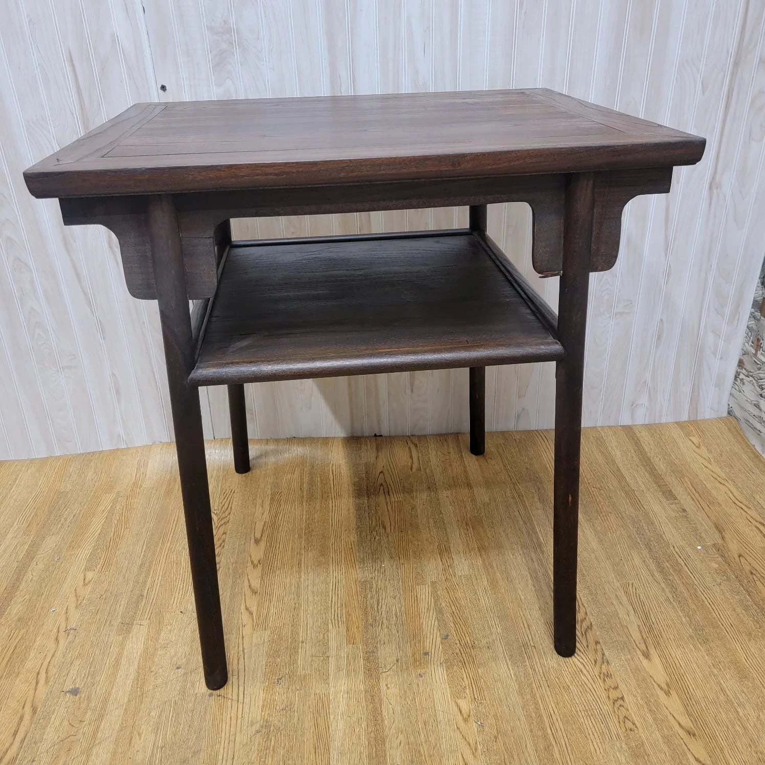 Antique Shanxi Province Elm Tea Table with Display Shelf