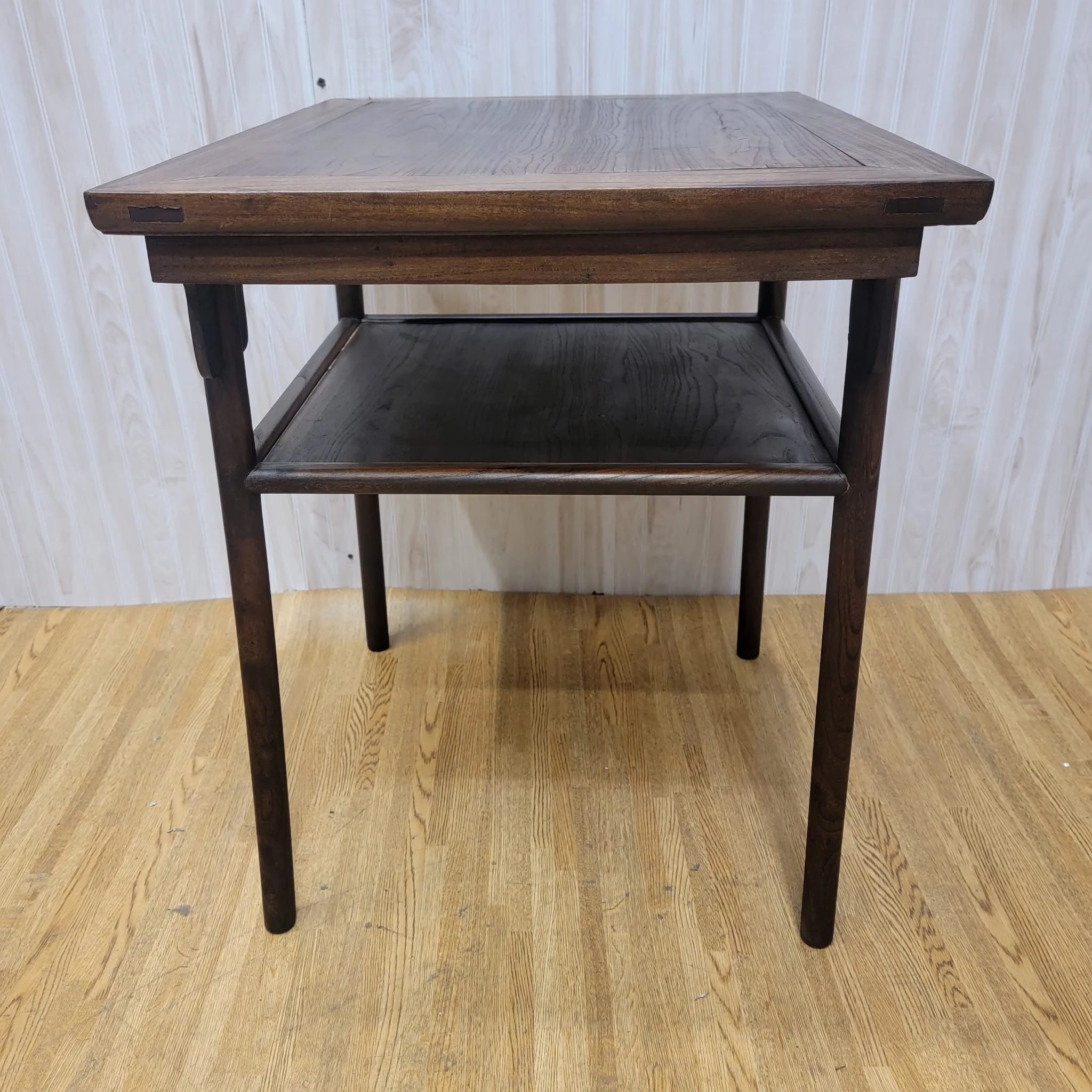 Antique Shanxi Province Elm Tea Table with Display Shelf