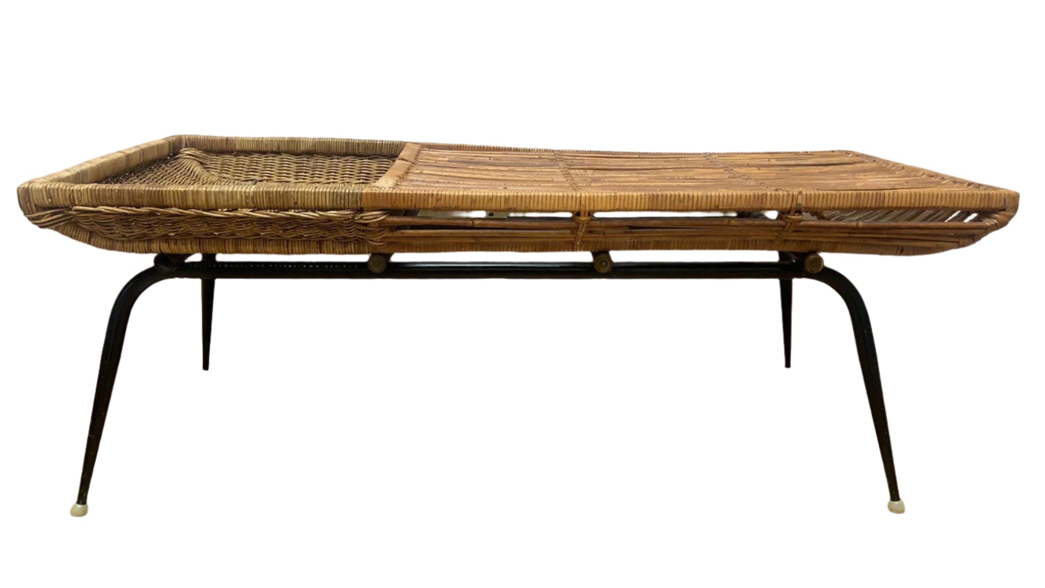 Vintage Modern Wicker Basket Cocktail Coffee Table by Troy Sunshade Co.