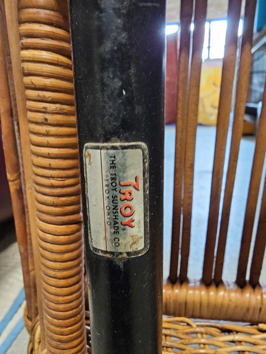 Vintage Modern Wicker Basket Cocktail Coffee Table by Troy Sunshade Co.