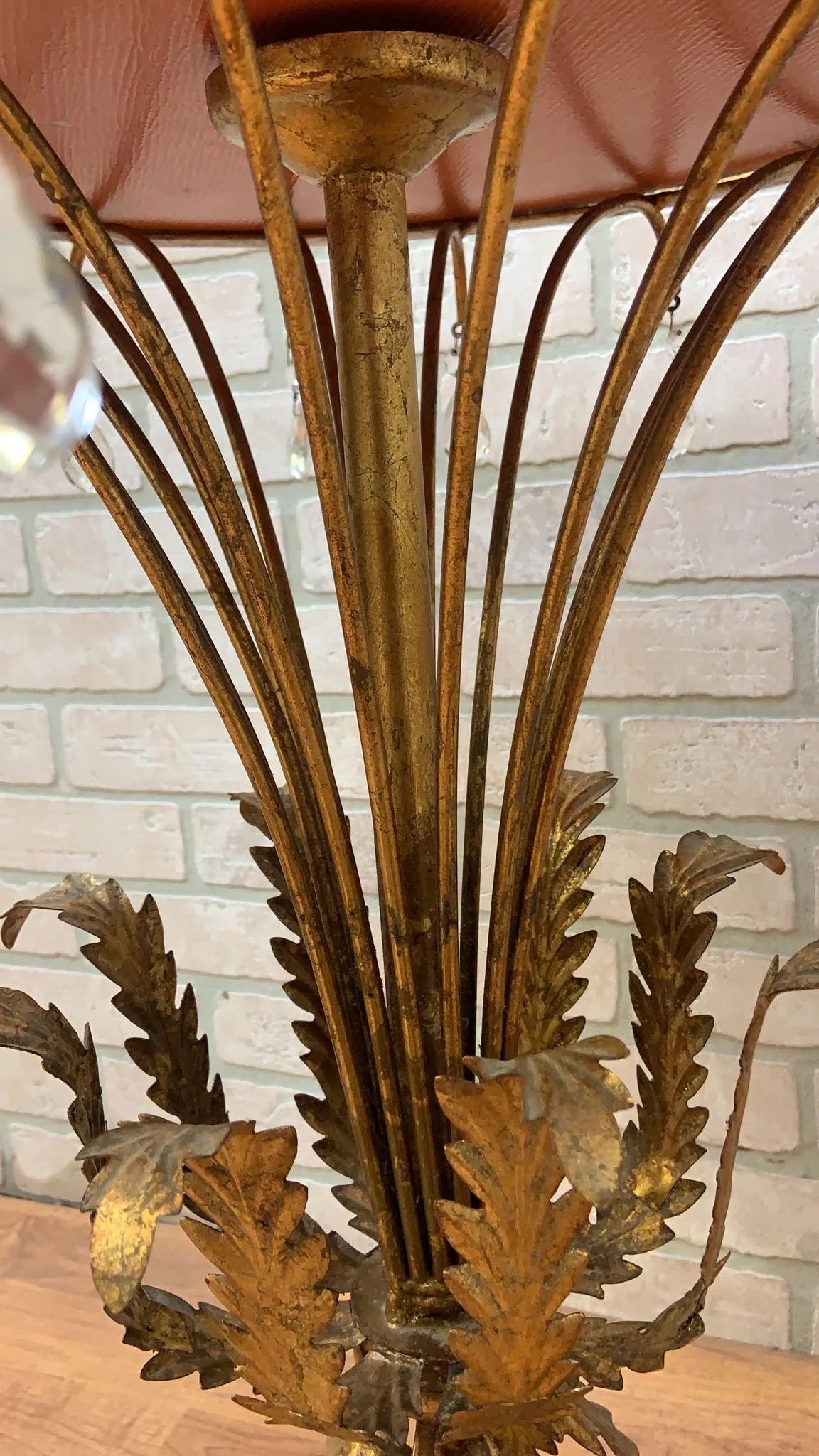 Mid Century Hollywood Regency Italian Gilt Accent Table with Mirrored Top