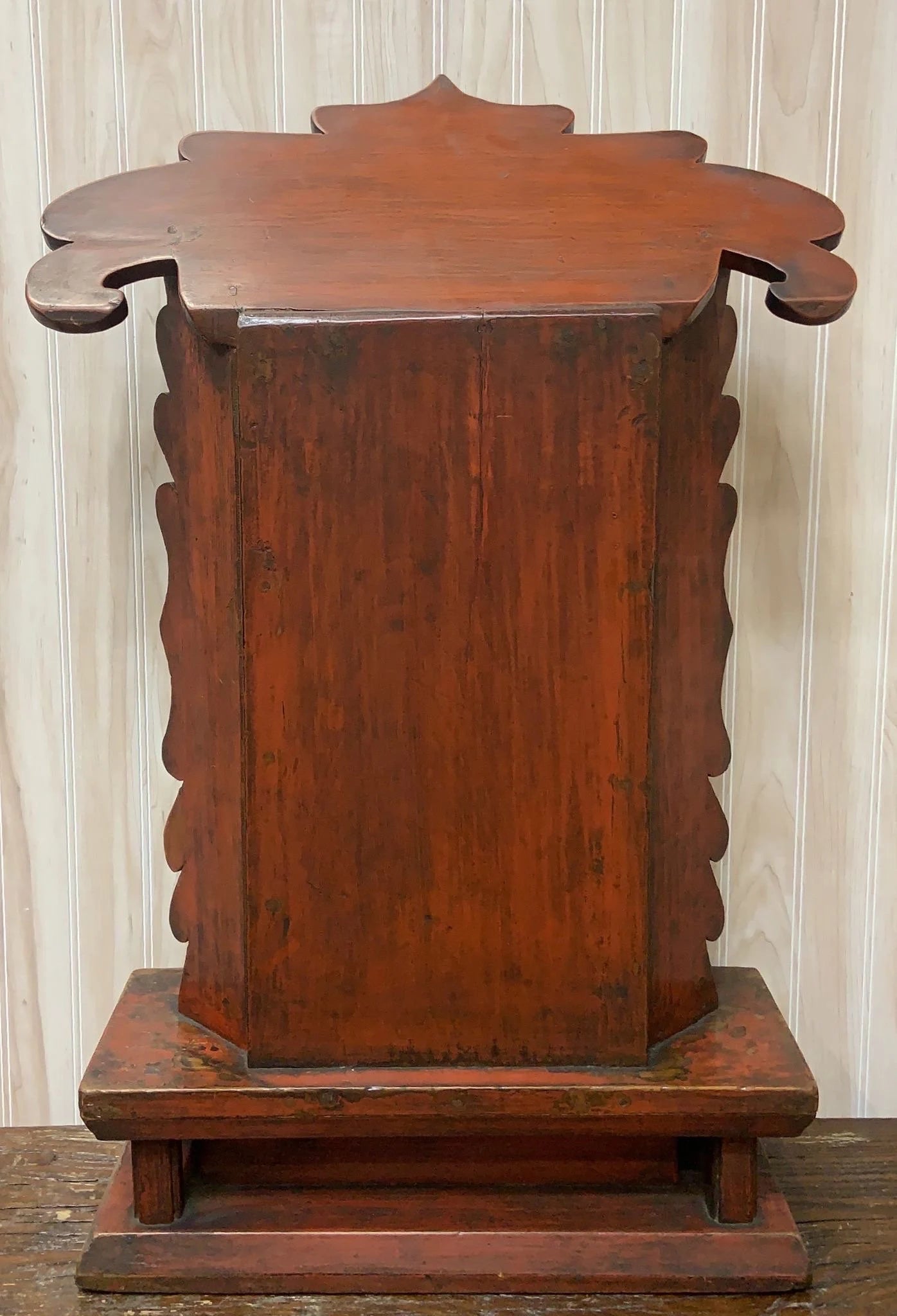 Antique Chinese Red Elm Ancestral Shrine