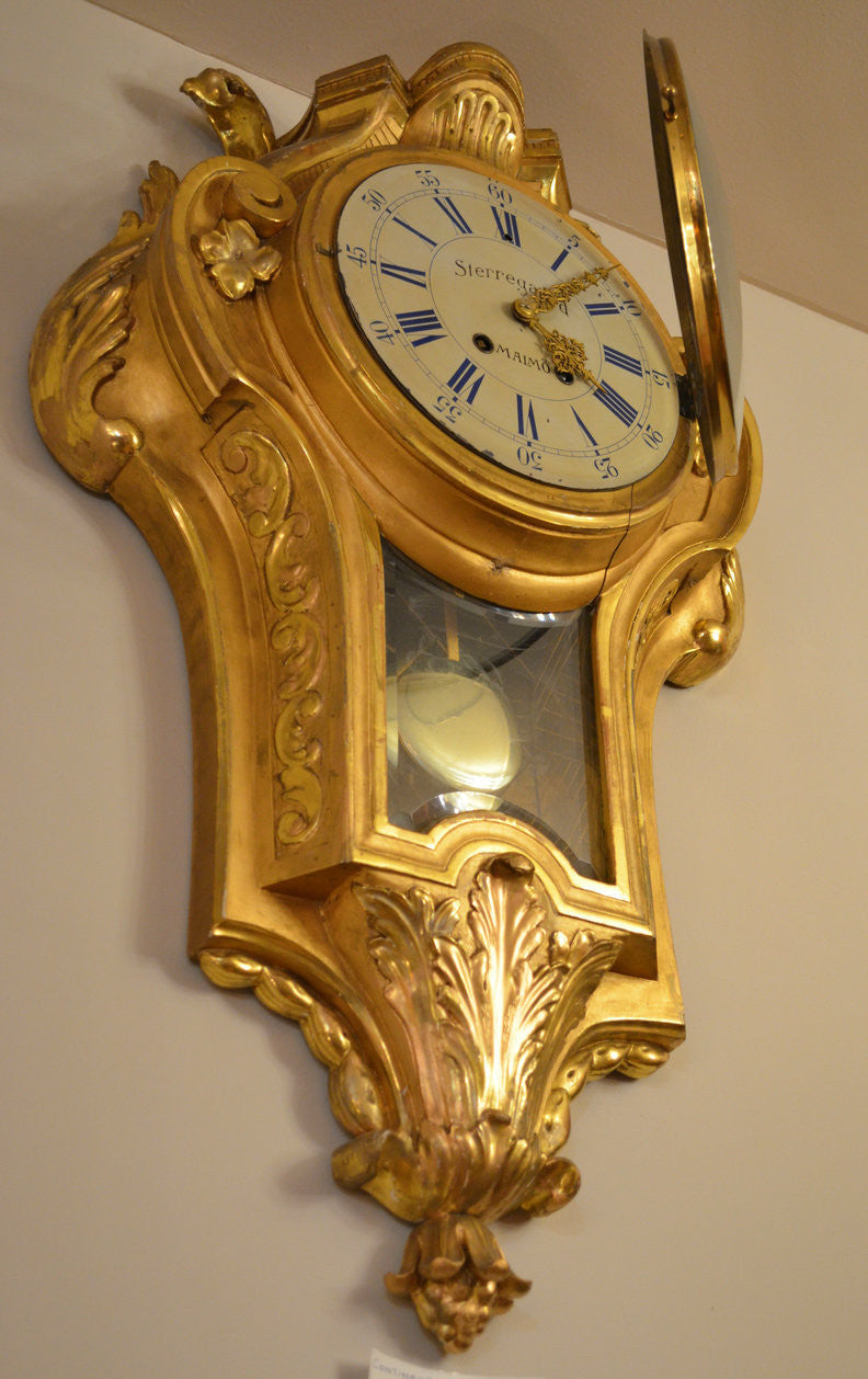 Exploring the Timeless Elegance of Antique Continental Giltwood Wall Clock Sterregaard Malmo