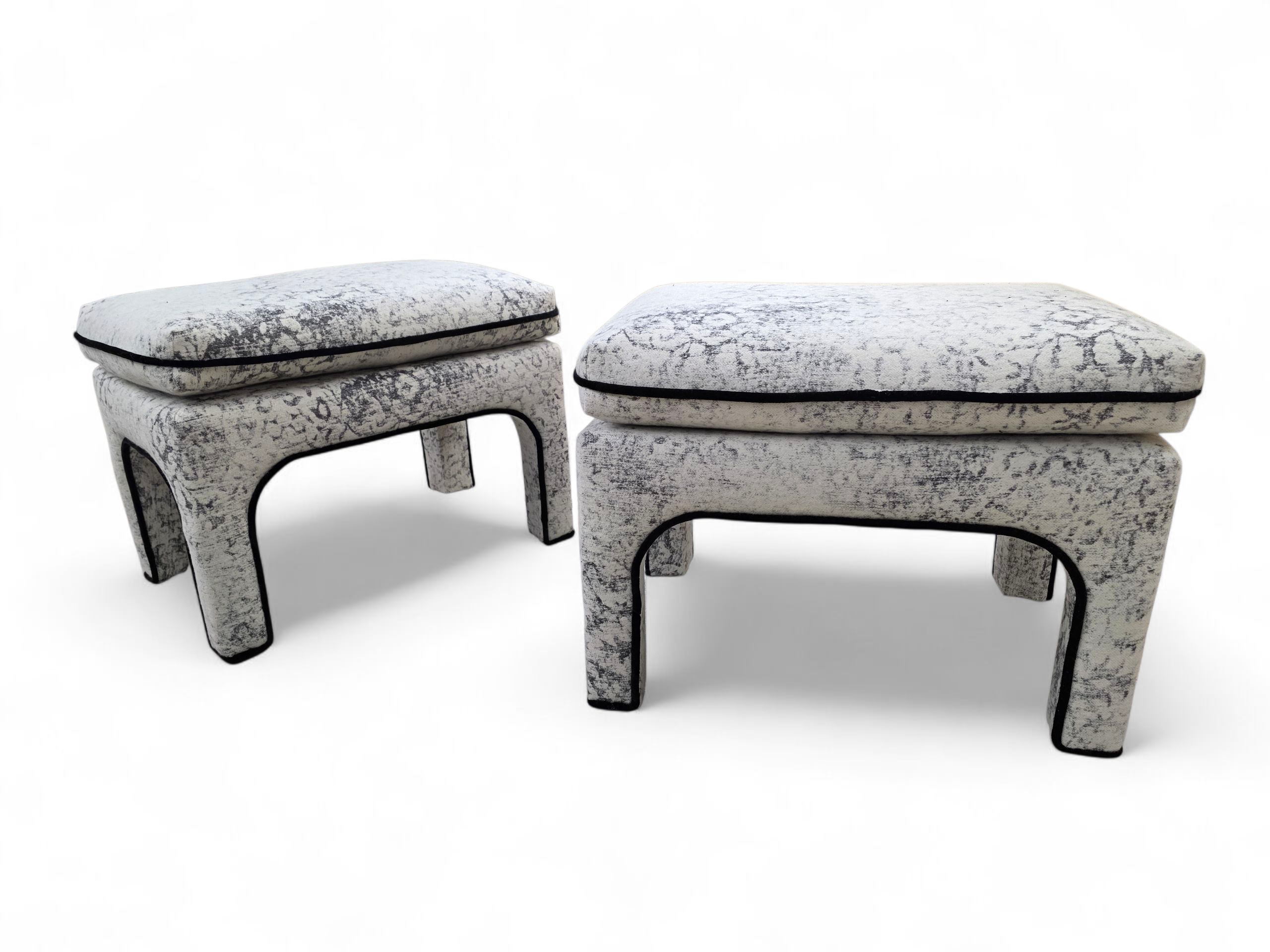 Mid Century Modern Pillow Top Ottoman/Stools by Directional Newly Reupholstered - Pair