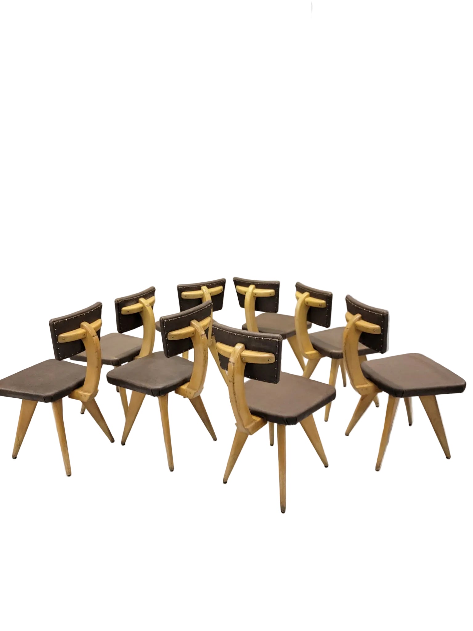 MCM Italian Style Sculptural Dining Chairs – 8