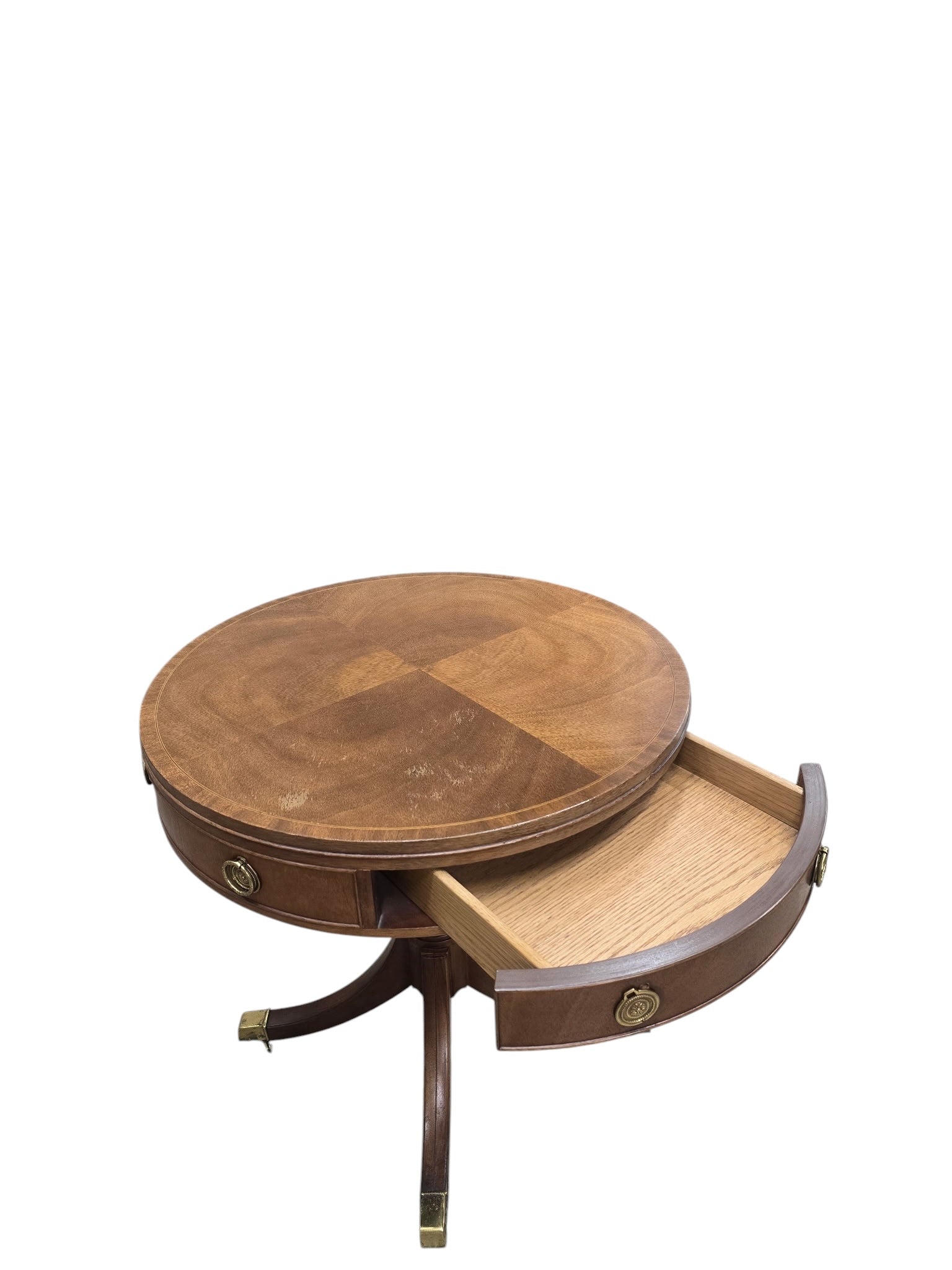 Vintage Baker Furniture Mahogany Drum Table