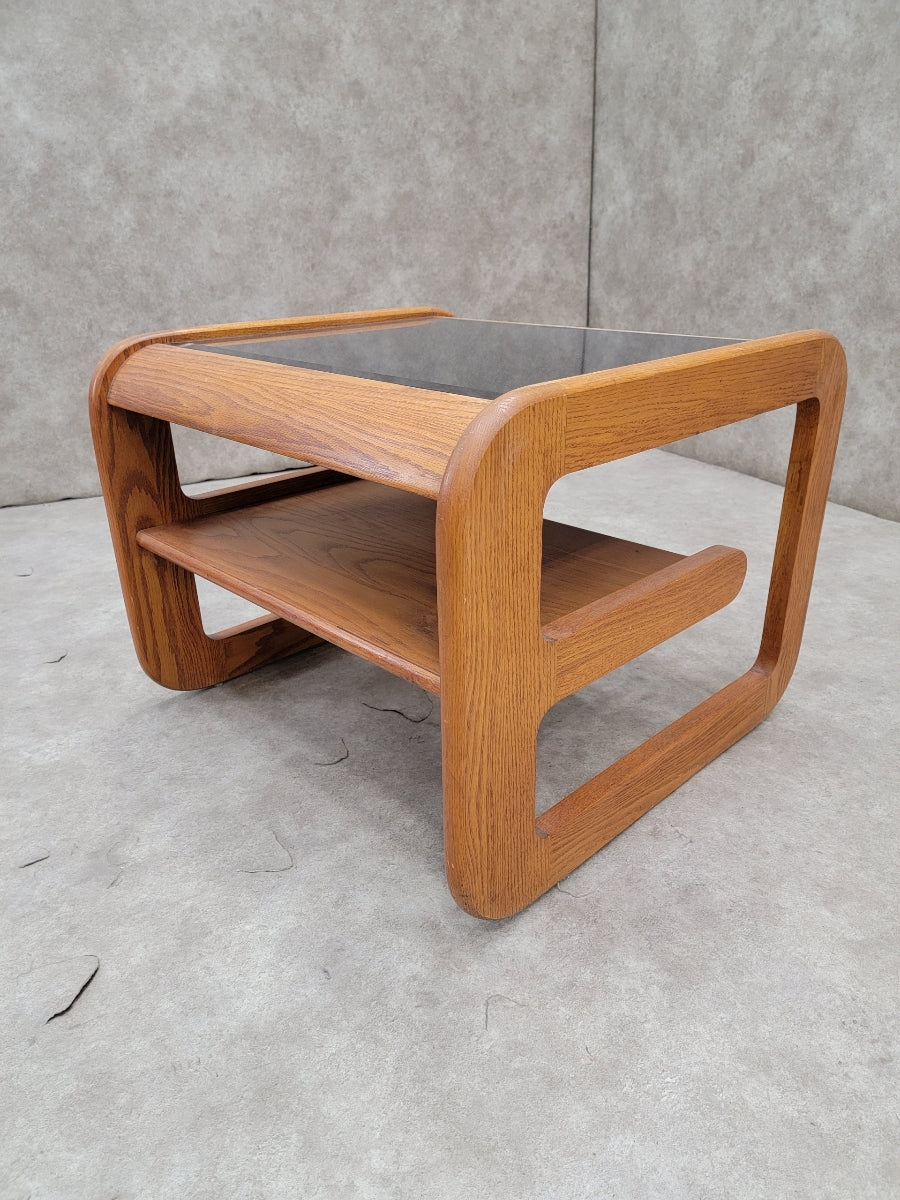 New - Mid Century Modern Lou Hodges California Side Table with Tinted Glass