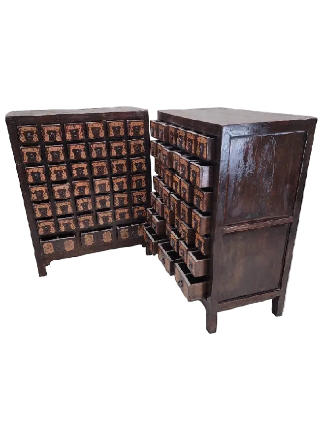 Chinese Shanxi Black Lacquer 39-Drawer Apothecary Cabinet – Qing Dynasty
