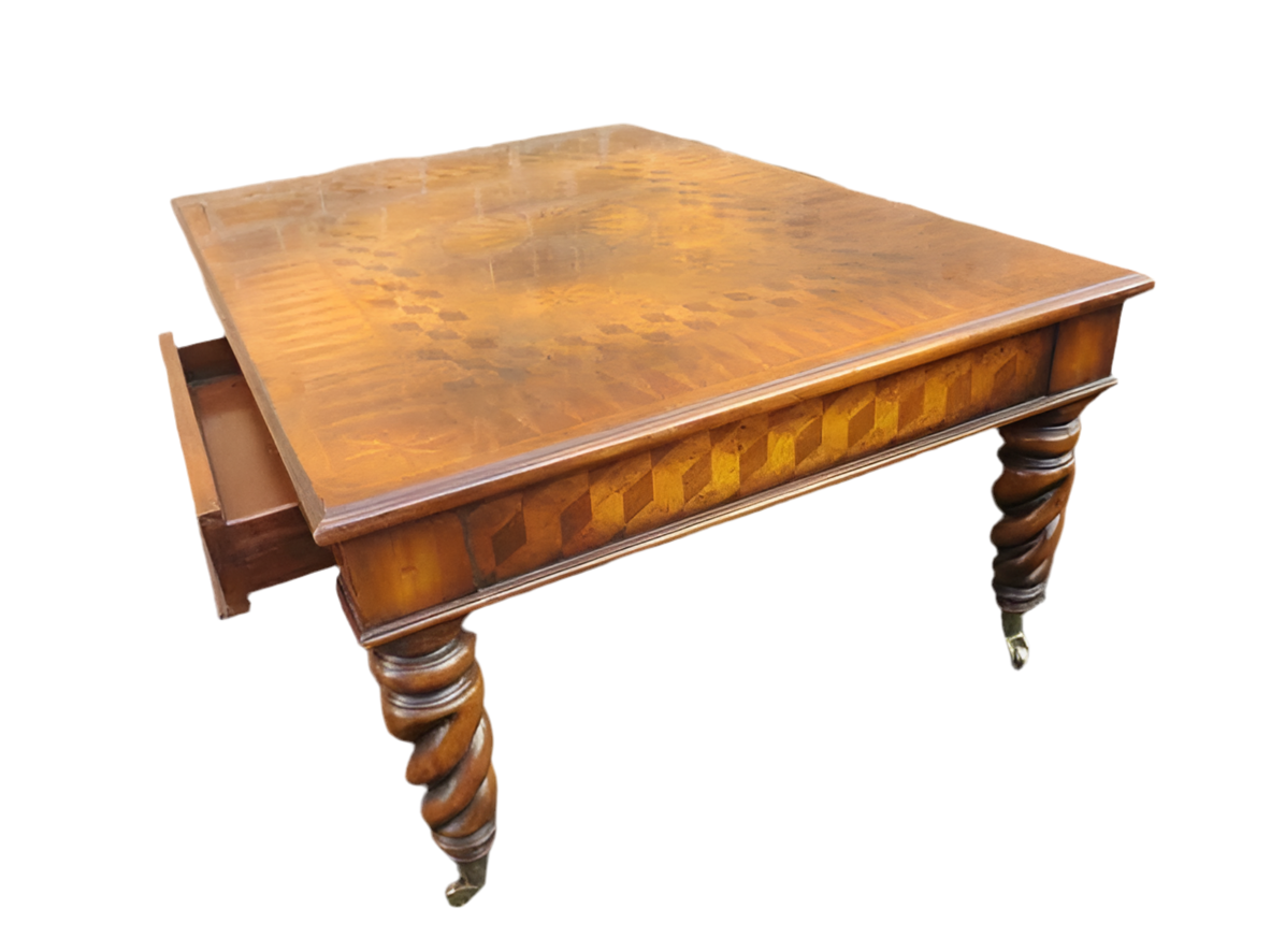 Vintage Victorian English Parquetry Coffee Table