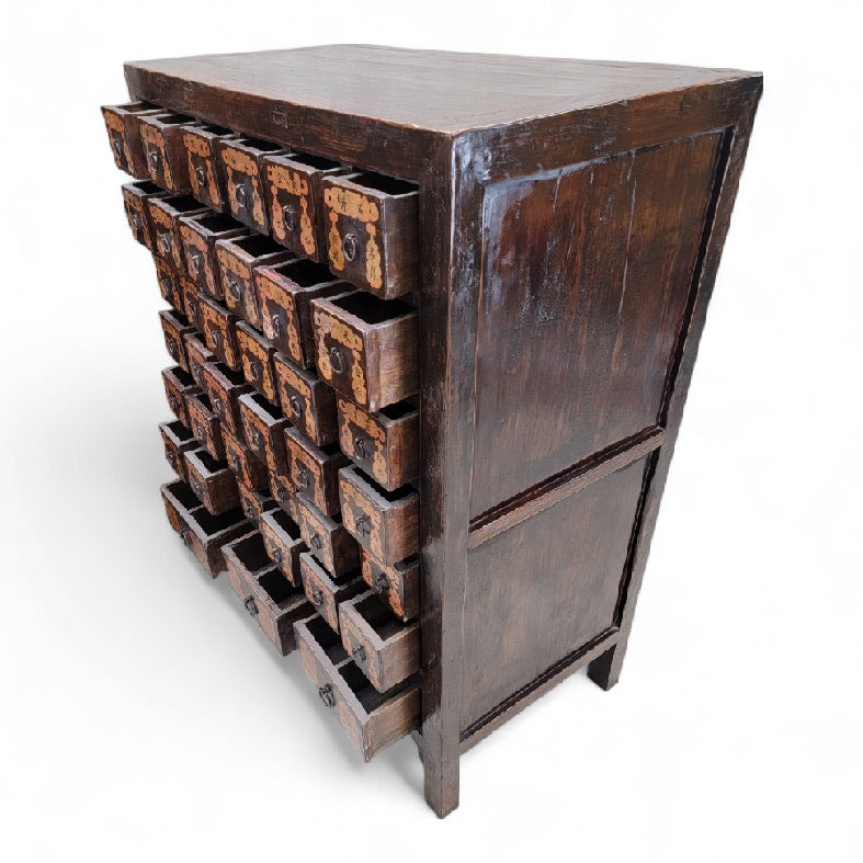 Chinese Shanxi Black Lacquer 39-Drawer Apothecary Cabinet – Qing Dynasty