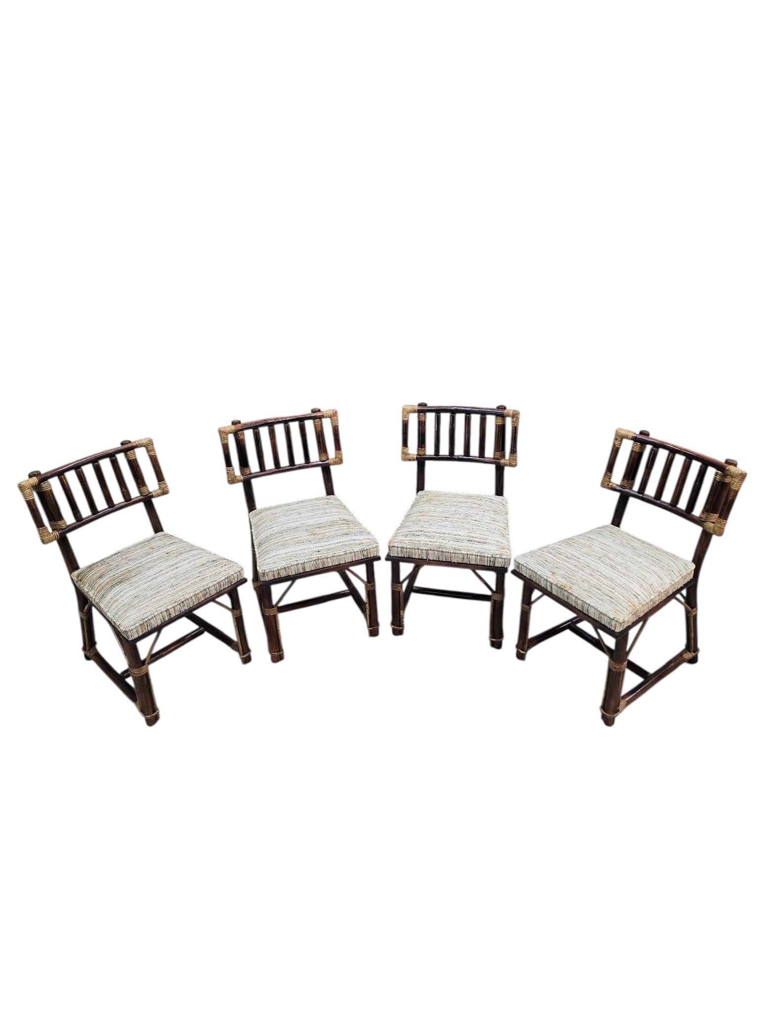MCM John Wisner for Ficks Reed Rattan & Bamboo Dining Chairs, Set of 6