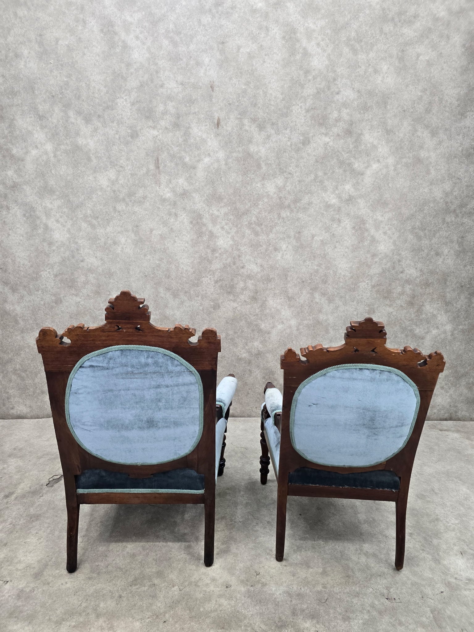 new - Antique Renaissance Revival Carved Chairs by John Jelliff - Set of 2